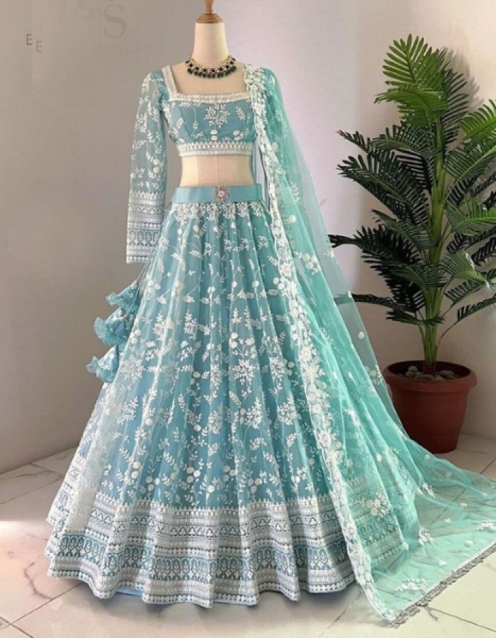 Aura Blue lehenga