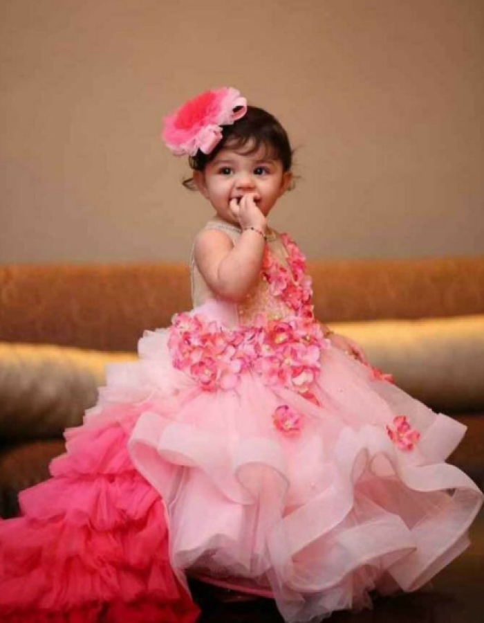 Floral Kid dress Pink