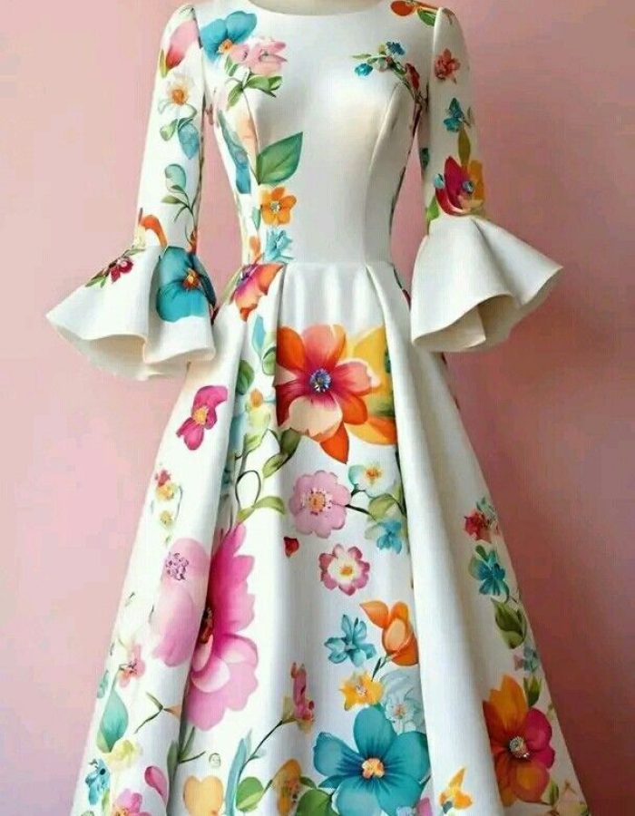 Allure off White Floral Dress