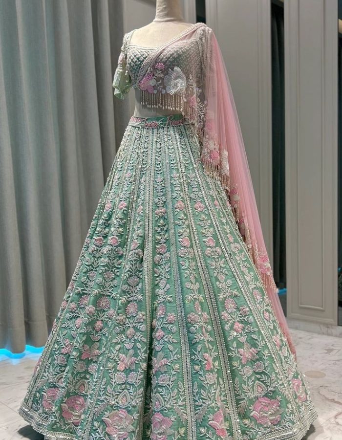 Solla green Embroidery Lehenga